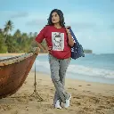 Ladies Denim Trouser Black Acid Washed