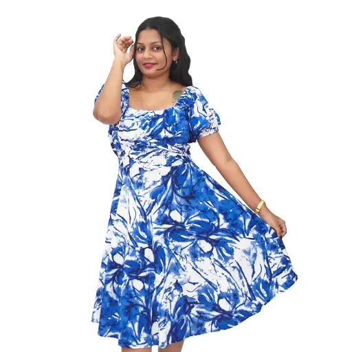  Ladies Short Printed Frock